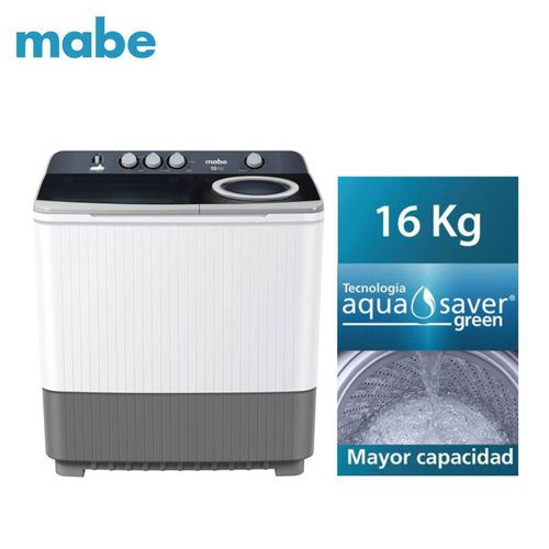 Lavadora semiautomática de 16 kg blanca mabe - LMD6124PBBB0