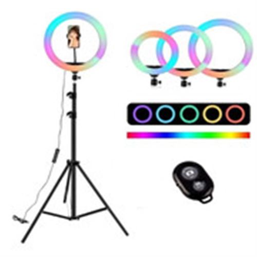 Aro Led 26 CM RGB Colores + Trípode 2.1 Metros + Shooter BlueTooth