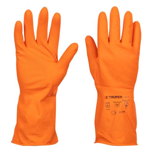 Guantes látex para limpieza, Puño largo 9 talla G Truper