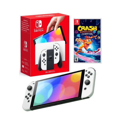 Consola Nintendo Switch Oled Blanco + Crash Bandicoot 4