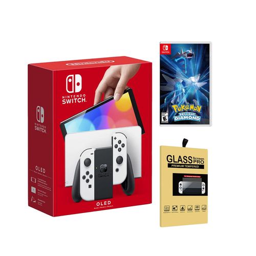 Consola Nintendo Switch Oled Blanca + Pokemon Diamond + Mica