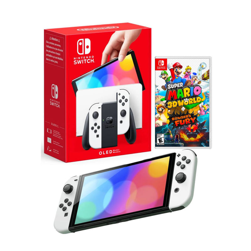 Consola-Nintendo-Switch-Oled-Blanco---Mario-3D-World-Bowser-Fury