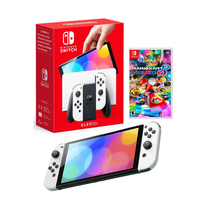 Consola-Nintendo-Switch-Oled-Blanco---Mario-Kart-8-Deluxe-