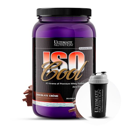 PROTEÍNA AISLADA ISO COOL 2LB CHOCOLATE + SHAKER GRATIS - ULTIMATE NUTRITION