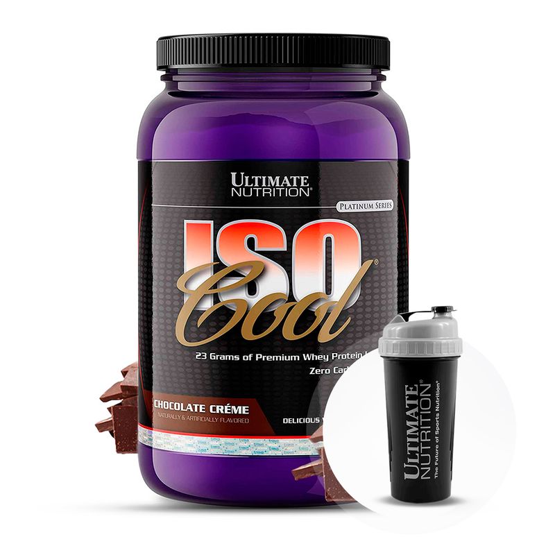 PROTEINA-AISLADA-ISO-COOL-2LB-CHOCOLATE---SHAKER-GRATIS---ULTIMATE-NUTRITION