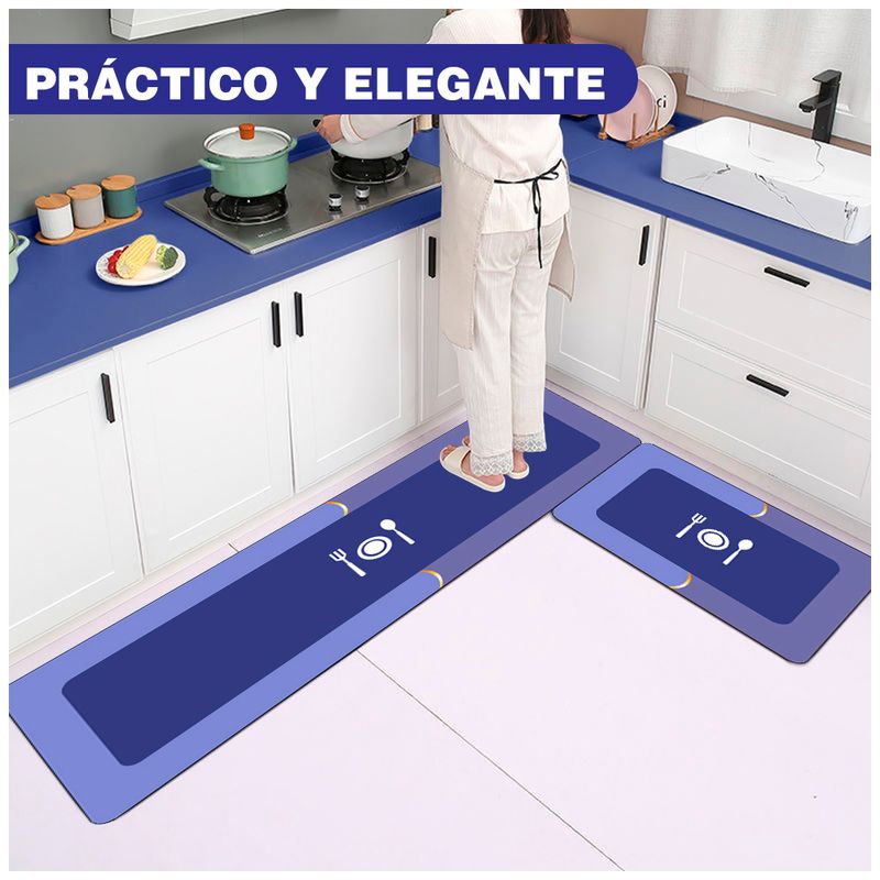 Set-de-2-Alfombras-Antideslizante-de-Cocina-Azul-SJ6