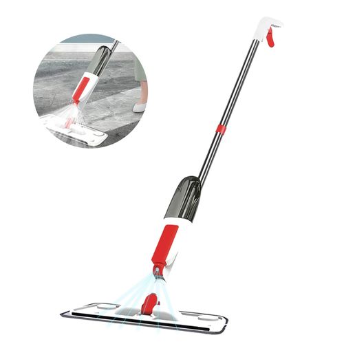 Trapeador 360° Spray Mop con Rociador de Agua y Mopa de Microfibra Rojo F31