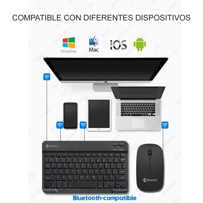 Kit-Teclado-y-Mouse-Inalambrico-Bluetooth-Multidipositivo-Dt100-Negro