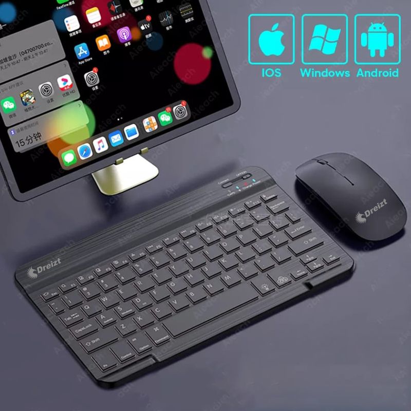 Kit-Teclado-y-Mouse-Inalambrico-Bluetooth-Multidipositivo-Dt100-Negro