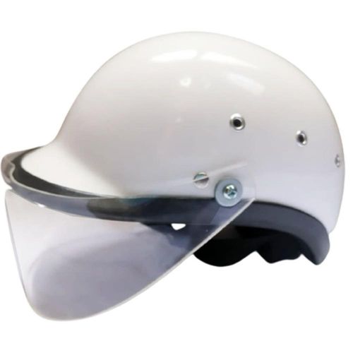 Casco de moto Tipo policia en Blanco con visor claro / Talla M