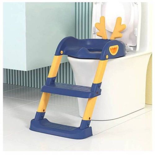 Asiento Bacin para Bebe con Escalera Inodoro Plegable Azul