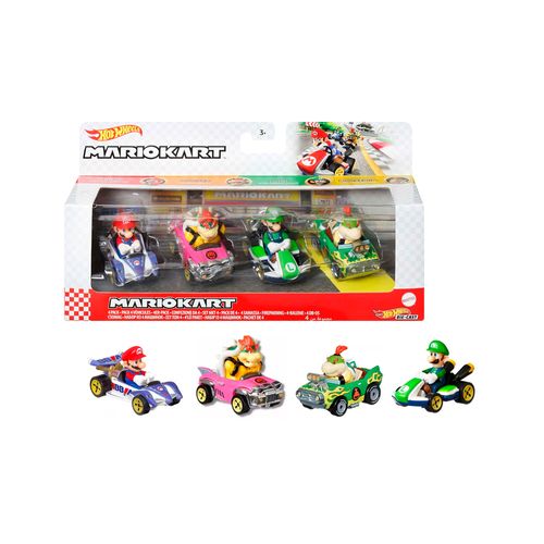 Hot Wheels Mario Kart Pack 4 Vehiculos Modelo G