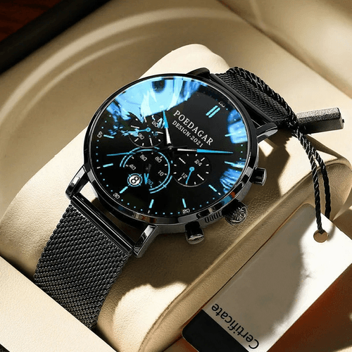 Reloj POEDAGAR para Hombre - Elegante - Acero - Celeste