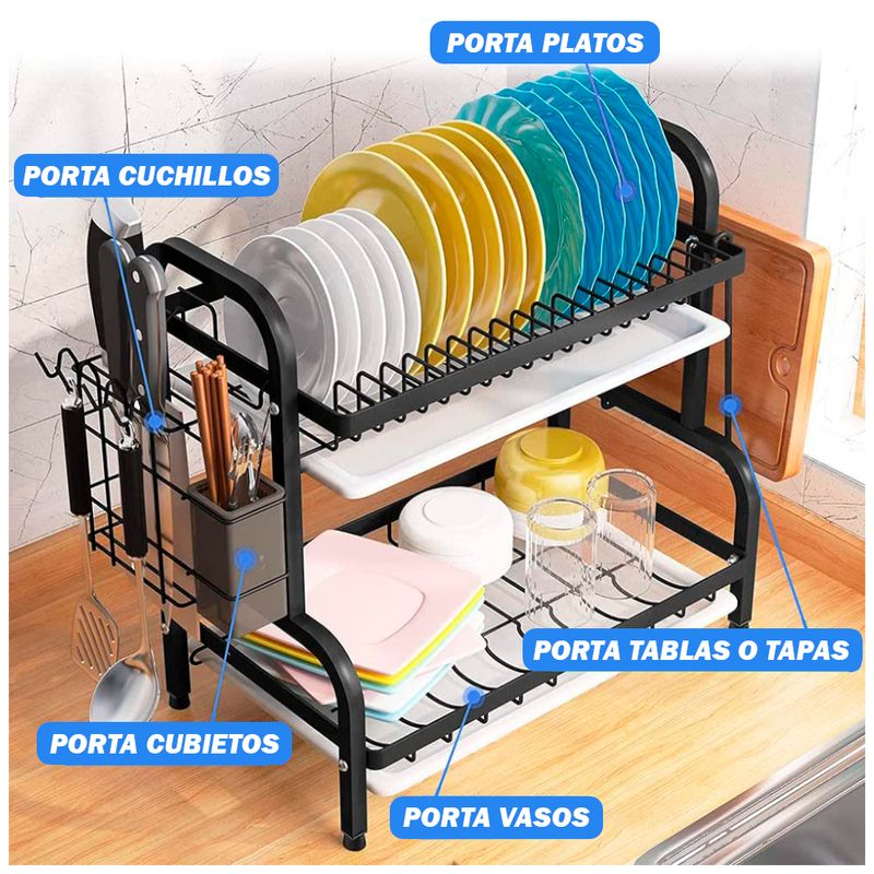 Organizador-Escurridor-de-Platos-Moderno-Estante-2-Bandejas-58H