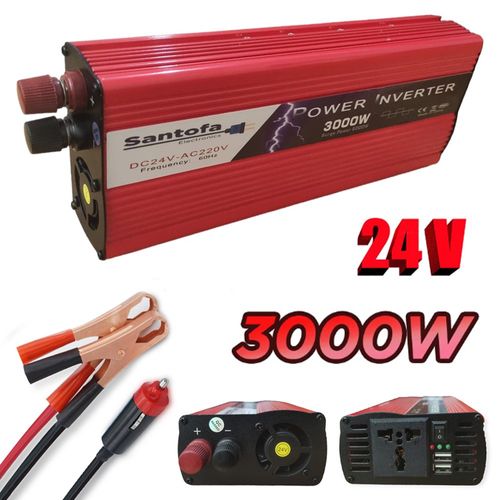 Inversor de Corriente Para Auto De 24v a 220v 2 USB 3000w SANTOFA