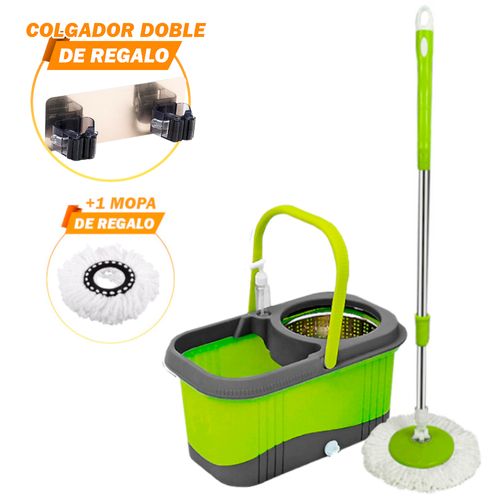 Balde Escurridor Trapeador+Dispensador VD Y Colgador Doble de Regalo