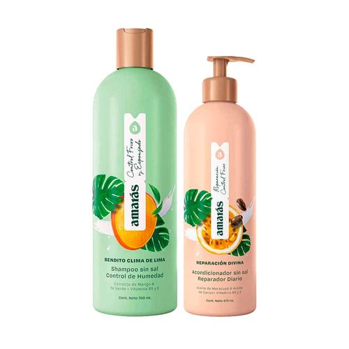 Pack AMARÁS Shampoo Bendito Clima de Lima Frasco 700ml + Acondicionador Reparación Divina Frasco 475ml