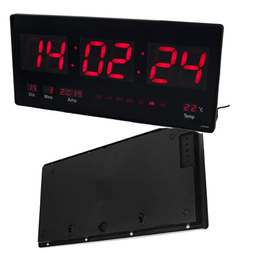 Reloj de pared Digital GRANDE LED tiempo calendario temperatura