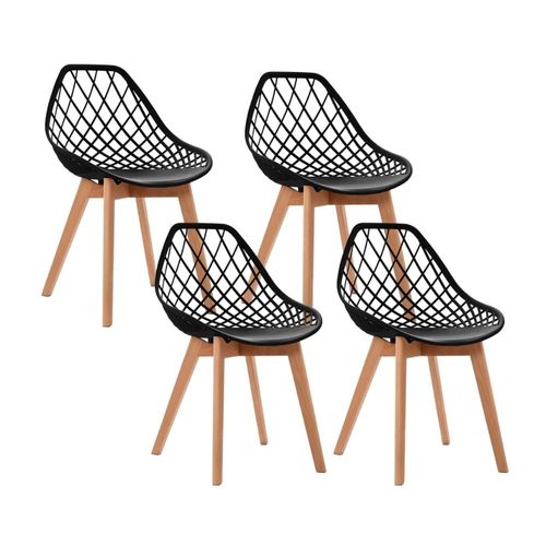 Silla de Diseño Decorativo Turia Negra Bonno - 4 unidades