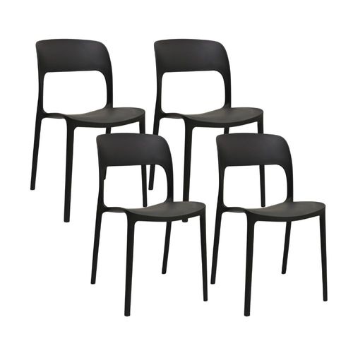 Silla de Diseño Decorativo Obi Negro Bonno - 4 unidades