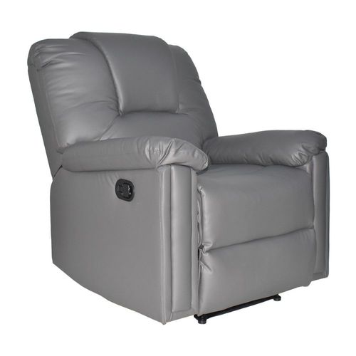 Sillón Reclinable Relax King Cuero Pu Gris Bonno