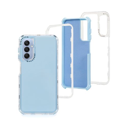 Case para Samsung A25, protección 360, 3 capas de protección, celeste