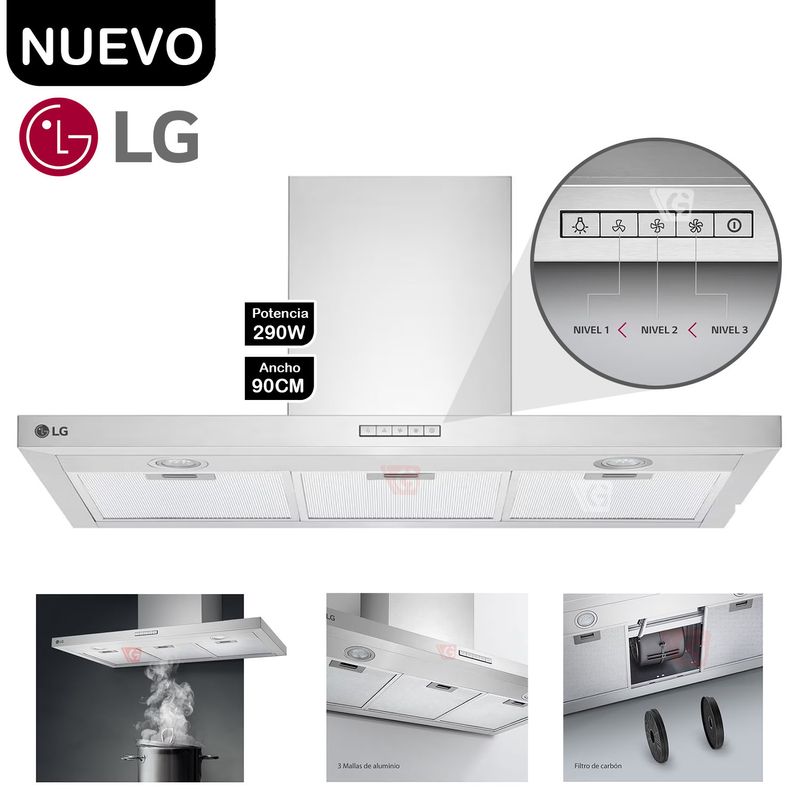 Campana-Extractora-LG-HCEZ3605S2-con-Filtro-90cm-3-Velocidades
