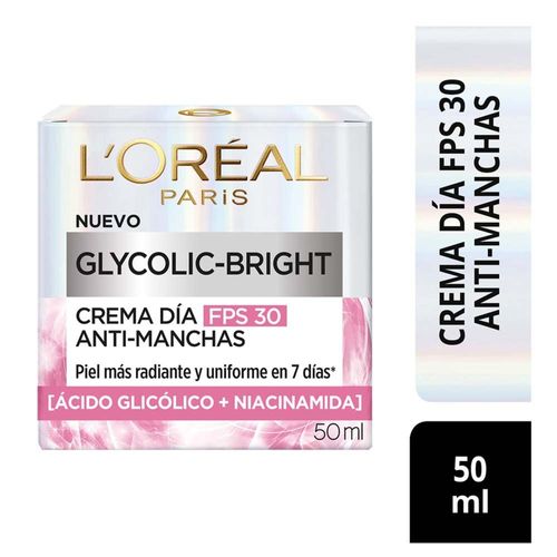 Crema De Día Loreal Paris Anti-Manchas Glycolic Bright