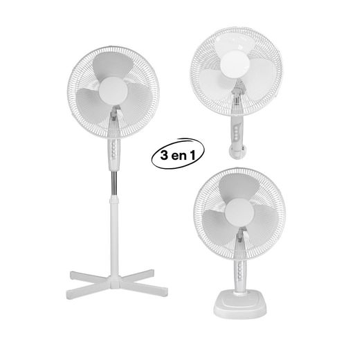 Ventilador de Pie 3 en 1 16" FS40-24 Blanco Naranja - 3 Velocidades