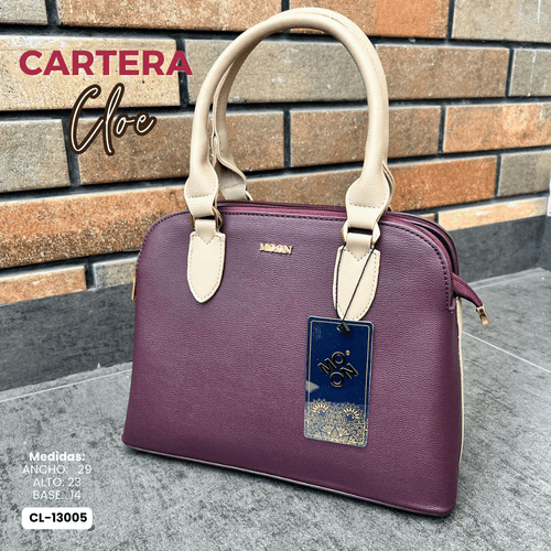 CARTERA MOON VINO CON BEIGE