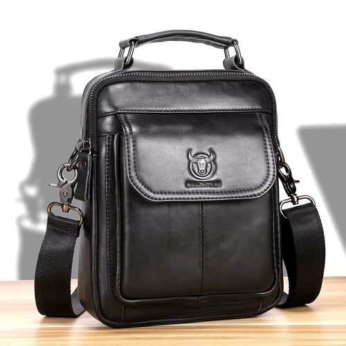 BullCaptain - Morral de Cuero DJB-049-BK - Negro