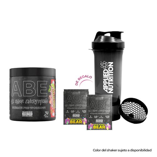 Pre-workout ABE Strawberry Mojito 315 gr. + 2 Samples ABE Sour Gummy Bear 10.5 gr. + Slim Shaker 500