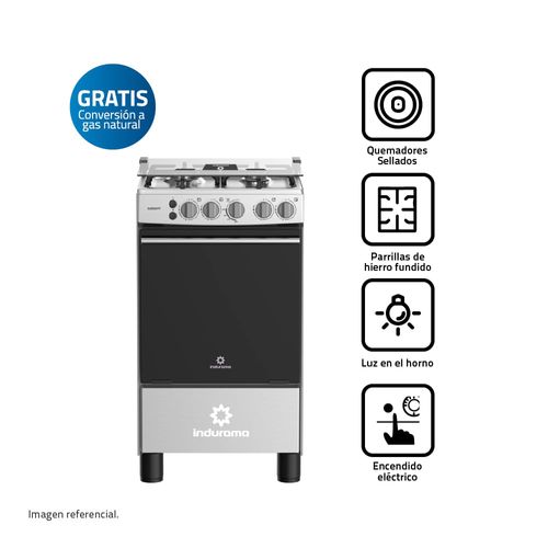 Cocina Indurama Cassat a gas Croma con 4 quemadores sellados (MUNDO ELECTRONICO)