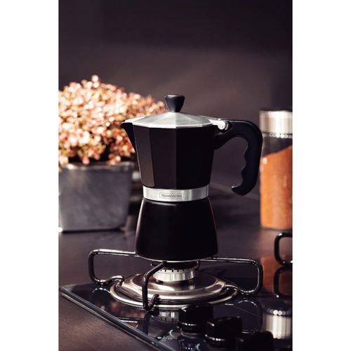 Cafetera Expresso Italiana Tramontina en Aluminio Negro 320 ml 61768020 (MUNDO ELECTRONICO)