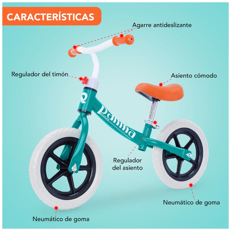 Bicicleta-de-Equilibrio-sin-Pedales-para-Niños-Verde-TB6