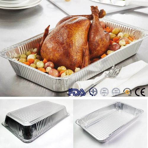 Bandeja de aluminio rectangular para hornear