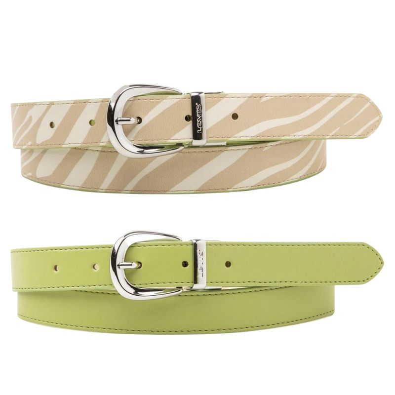 Correa-Reversible-para-Mujer-Levis---Verde-Beige-Talla-M