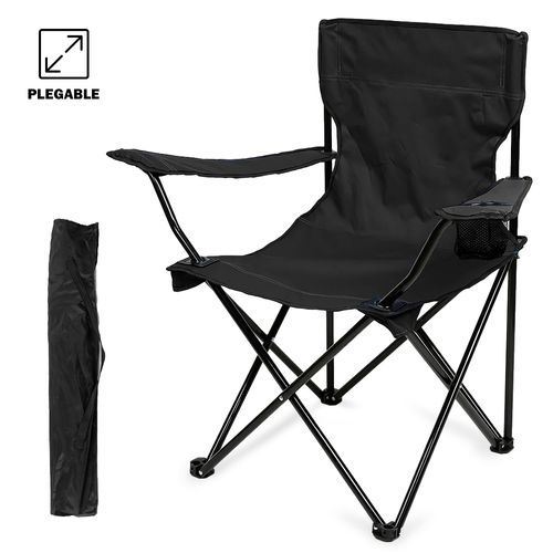 Silla Plegable para Playa Jardín Camping Terraza Negro F03