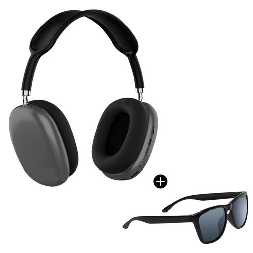 Audífonos Bluetooth P9 Over Ear 5.0 Negro + Lentes de sol de Regalo