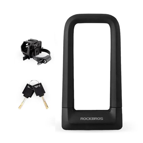 Candado Tipo U-Lock Rockbros Revestido con Silicona Anticizalla Bicicleta