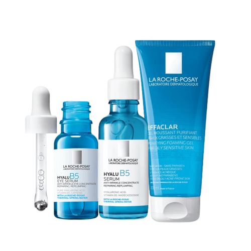 La Roche Posay Rutina Pieles Mixtas - Limpieza + Serum hidratante Rellenador Rostro y Ojos