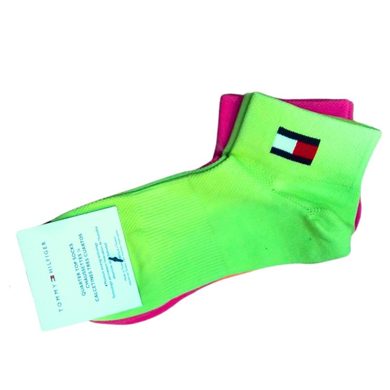 Medias-Cortas-Tommy-Hilfiger-Neon-Packx3