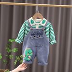 Ropa-de-Niño-de-2-piezas-Polo-Manga-Larga-Camisero---Overoll--Talla-24M-Color-Verde