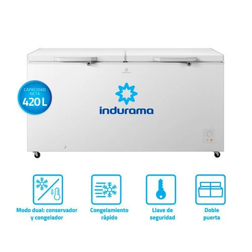 Congeladora Indurama Defrost 420L CI-420BL Blanco