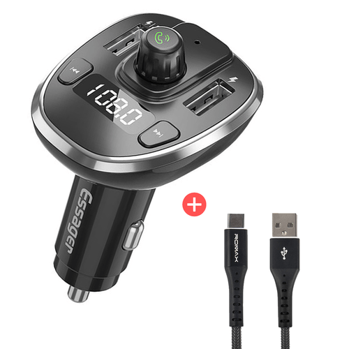 Adaptador Bluetooth Mp3 Llamadas Cargador Transmisor Fm + Cable USB C Gratis