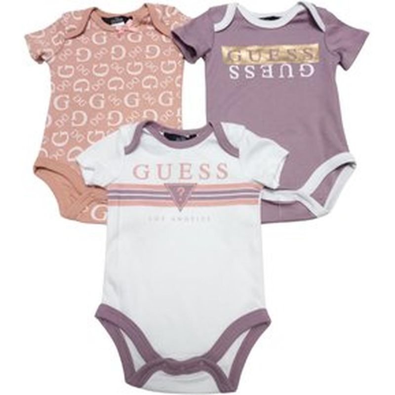 Pack-de-3-piezas-de-Bodysuit-o-Bebecrece-Guess-para-Niña---0-3-Meses