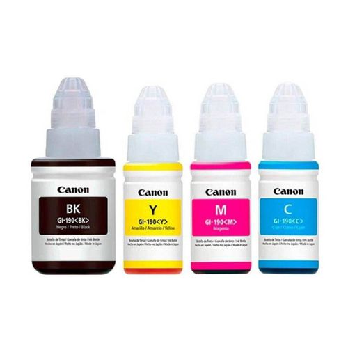 Kit de 4 Tintas Canon Gi-190 G2100 G3100 G4100 G2110 G3110 G4110 G4111