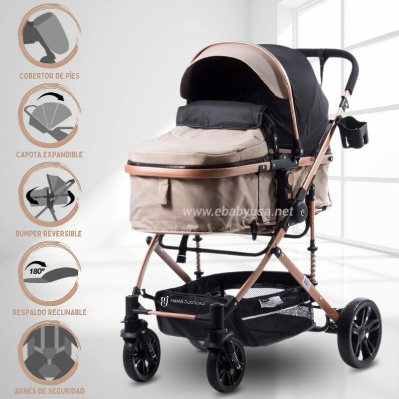 Coche-Cuna-Moises-de-Lujo-«ULTRA-INFINITIVE»-BEIGE