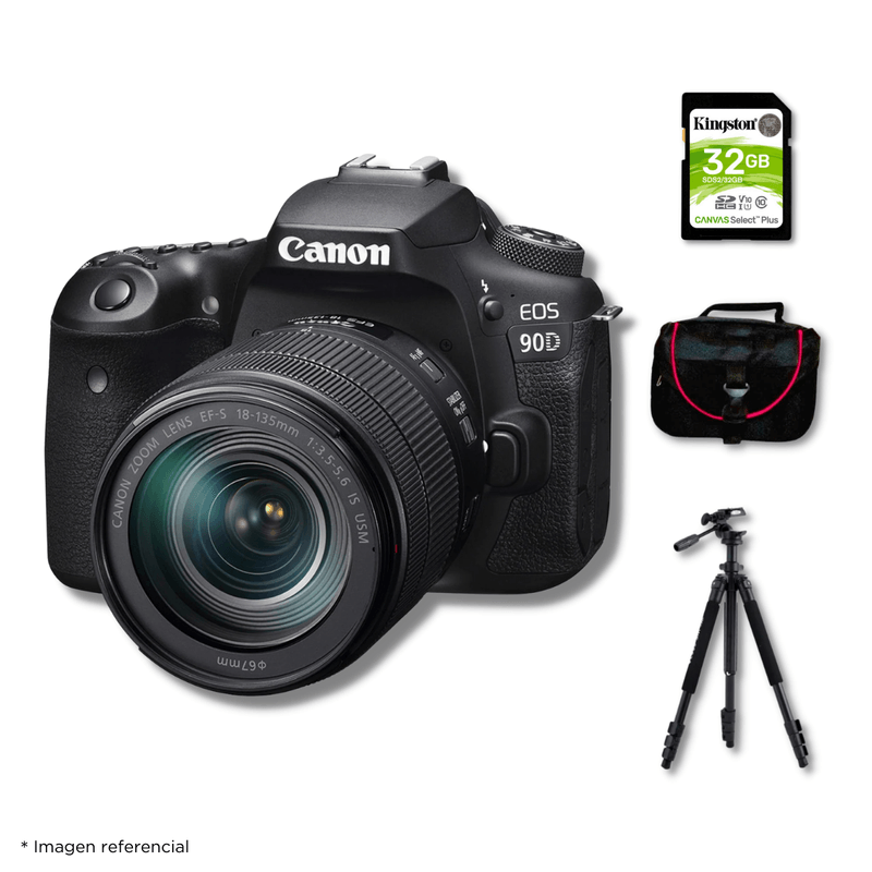 Camara-Canon-EOS-90D-DSLR---Con-Lente-EF-S-18-135-MM-IS-USM---Kit-Deluxe