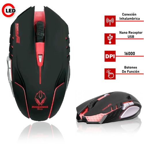 Mouse Gamer Inalámbrico Alien Negro